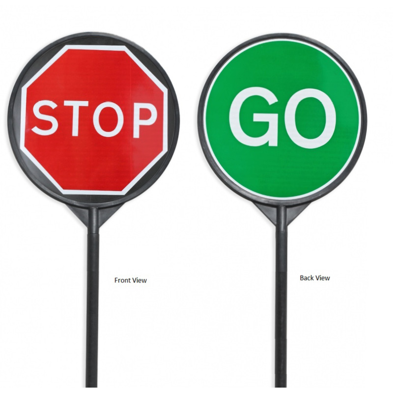 STOP and GO Lollipop Sign Traffic Management Sign - 650mm Diameter